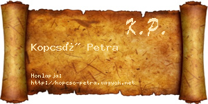 Kopcsó Petra névjegykártya
