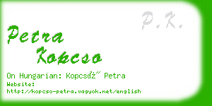 petra kopcso business card